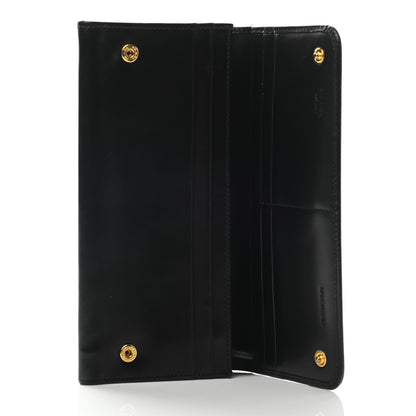 Prada City Calf Metal Continental Flap Wallet Black 5 of 12