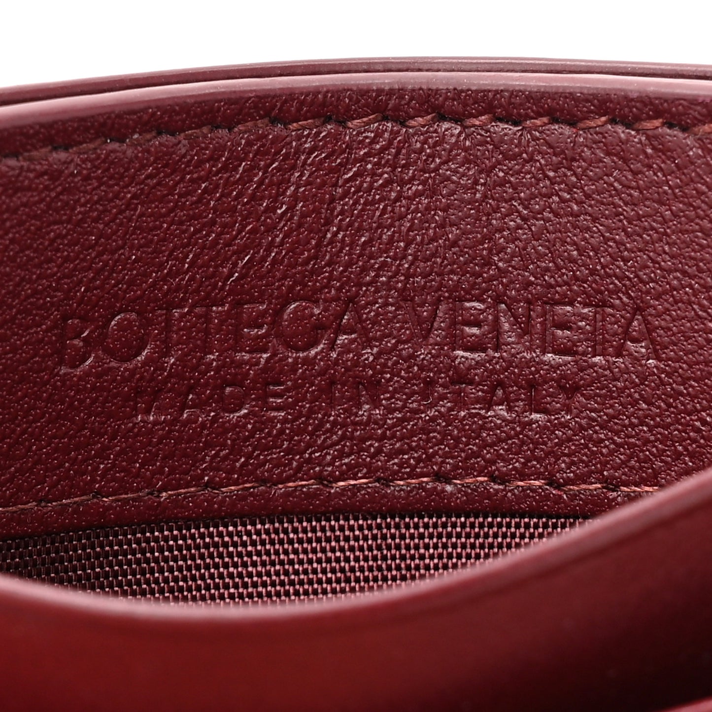 Nappa Intrecciato Card Holder Bordeaux