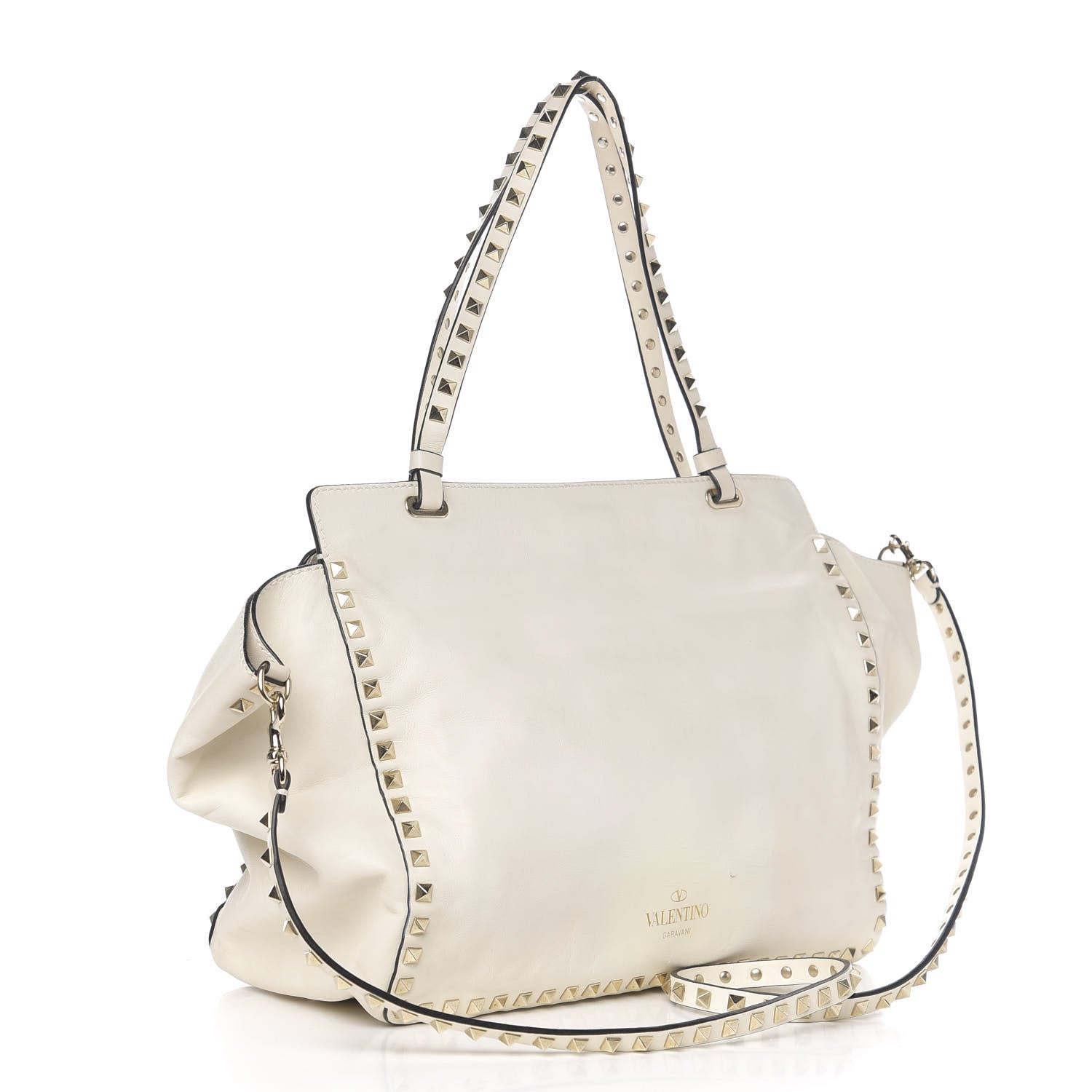 Valentino Garavani Vitello Medium Rockstud Tote Ivory 2 of 11