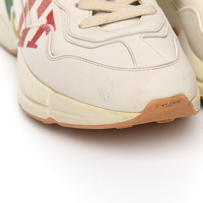 Gucci Calfskin Glitter Game Logo Womens Rhyton Sneakers 37 Mystic White 11 of 11