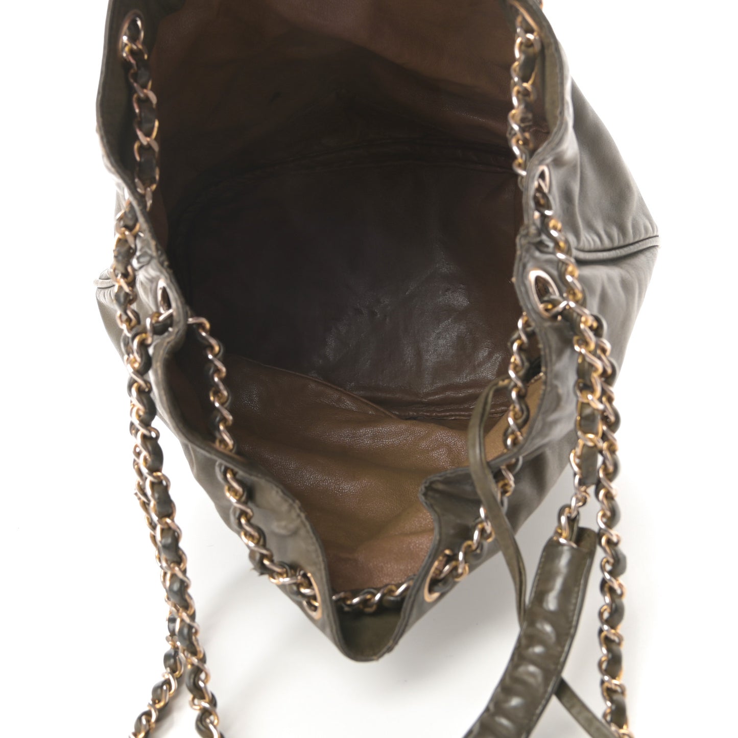 Lambskin CC Drawstring Bag Green