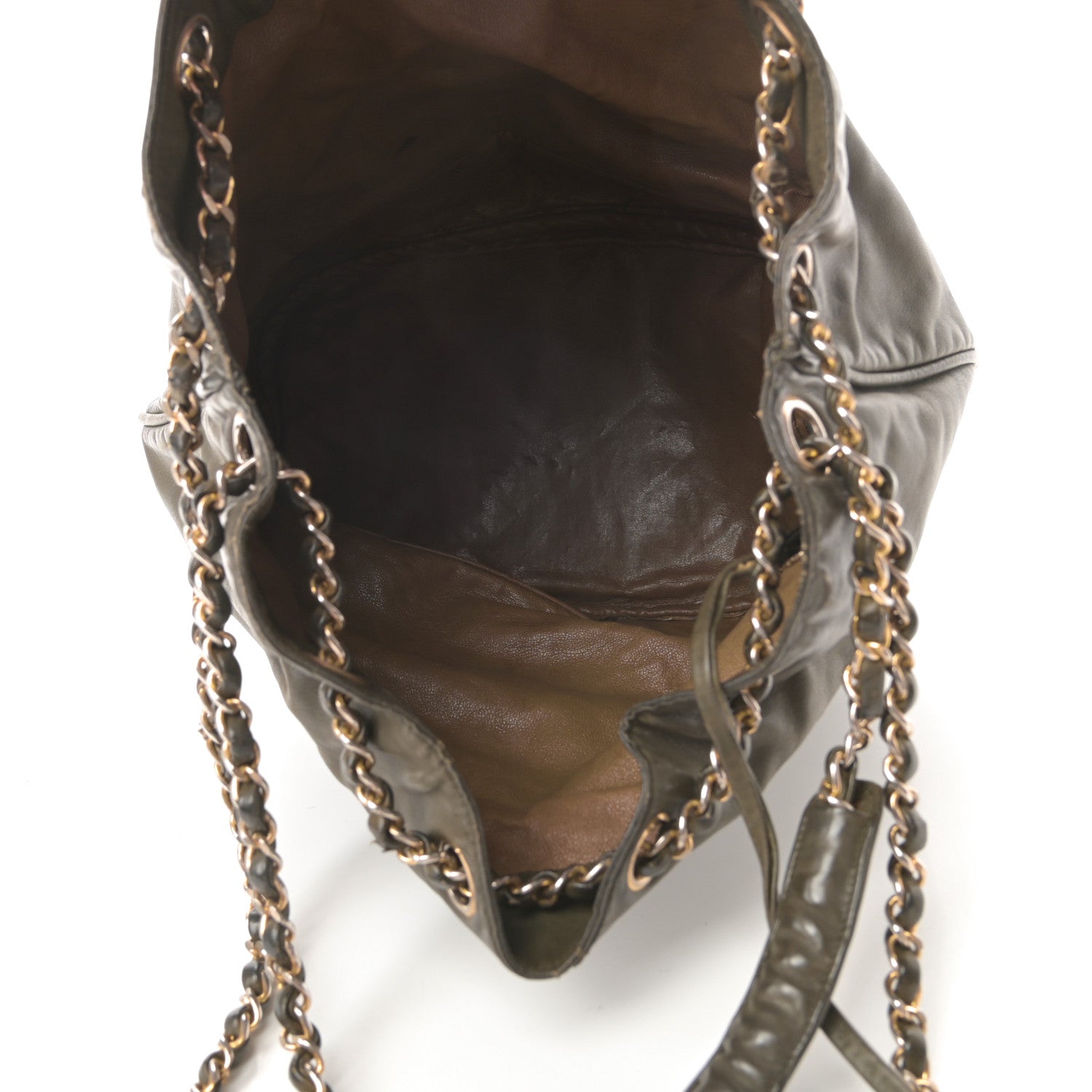 Chanel Lambskin CC Drawstring Bag Green 5 of 19