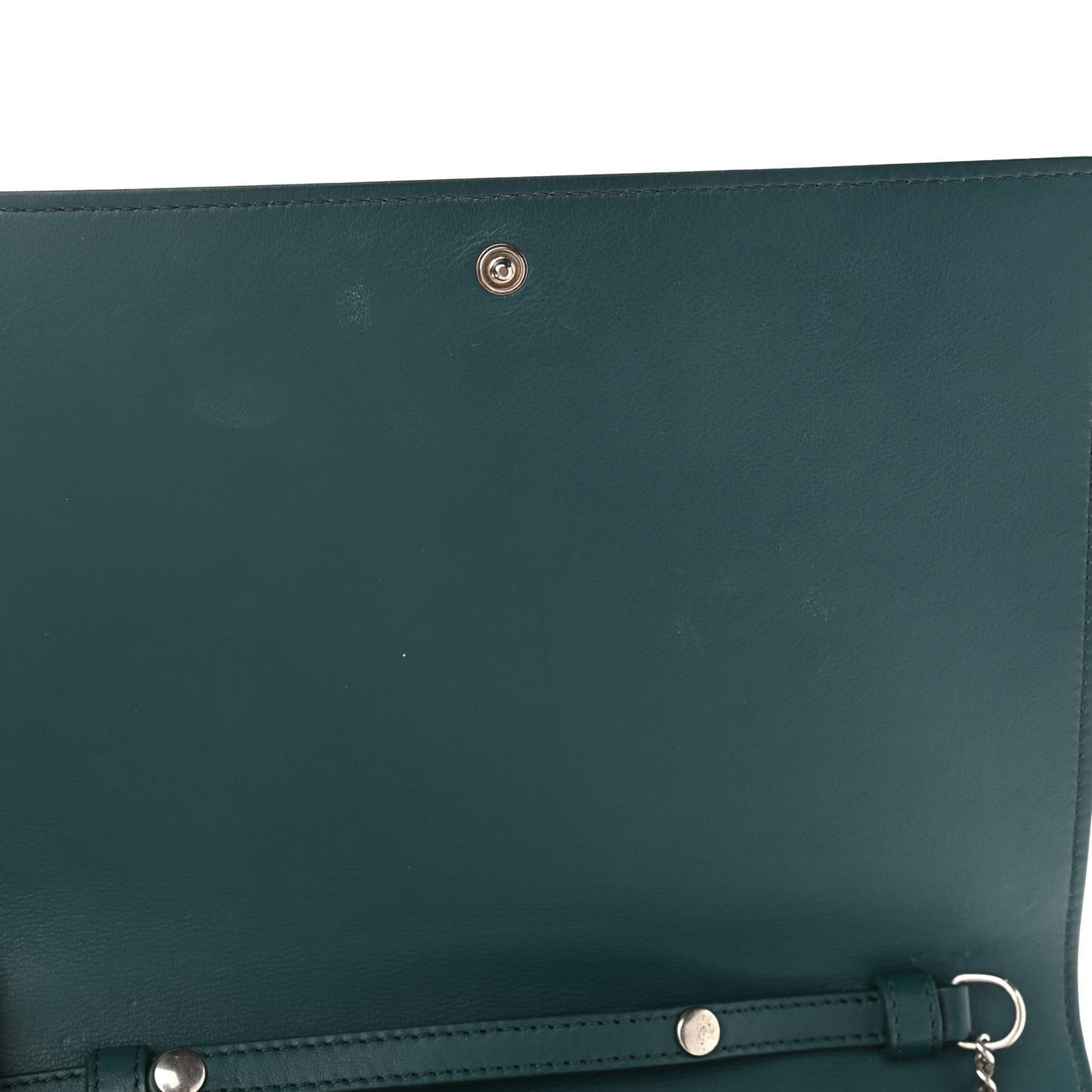 Smooth Lambskin Frame Evening Chain Clutch Mineral Dark Green