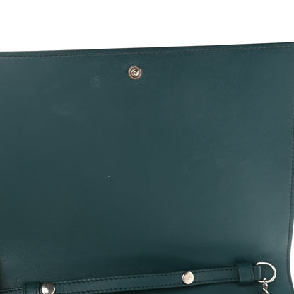 Celine Smooth Lambskin Frame Evening Chain Clutch Mineral Dark Green 11 of 19