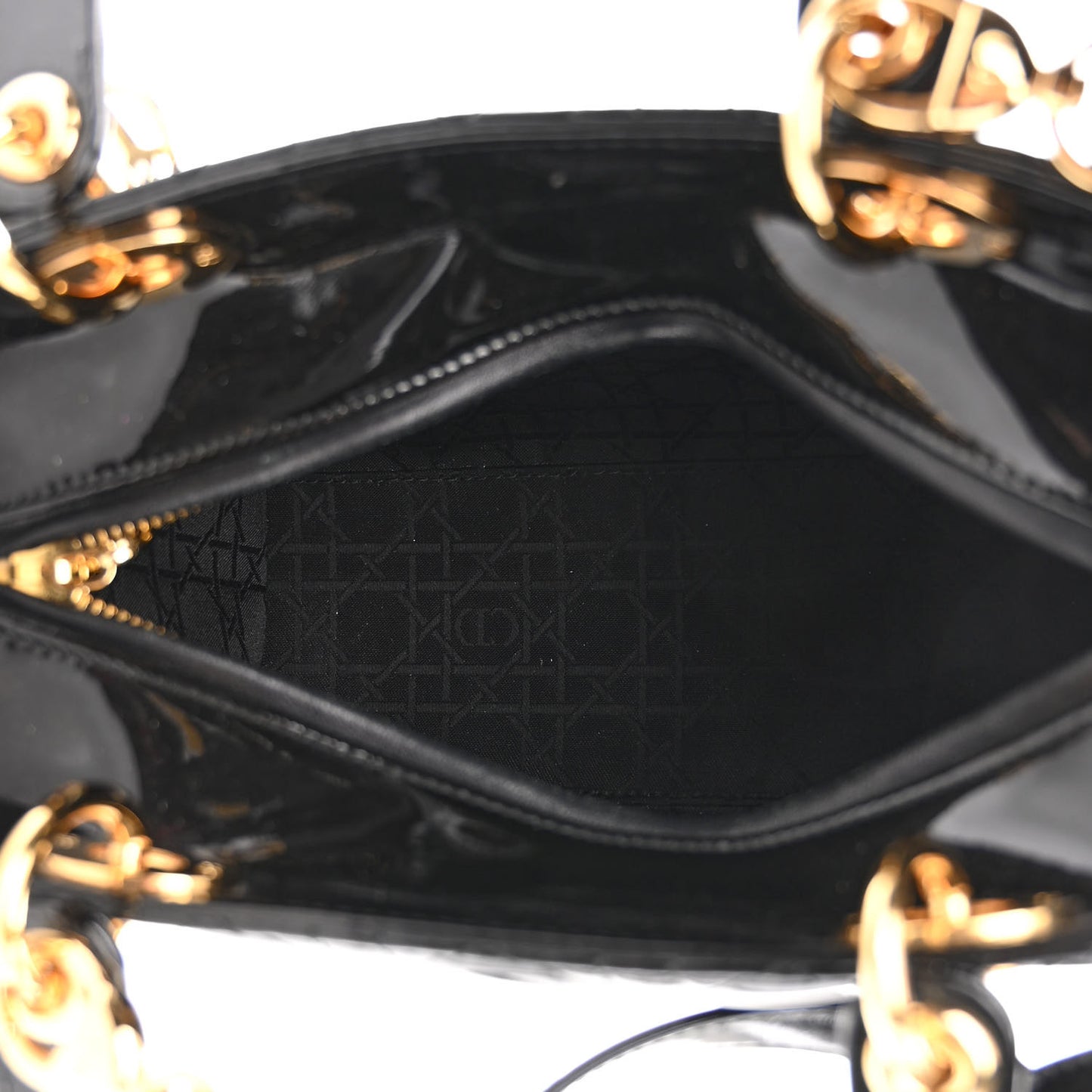 Patent Cannage Medium Lady Dior Black