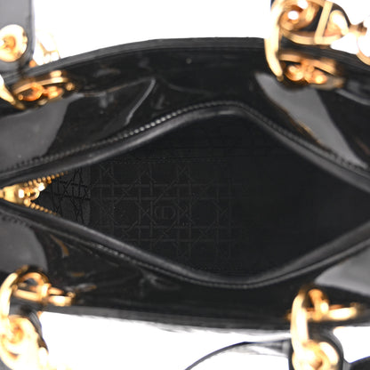 Christian Dior Patent Cannage Medium Lady Dior Black 5 of 10