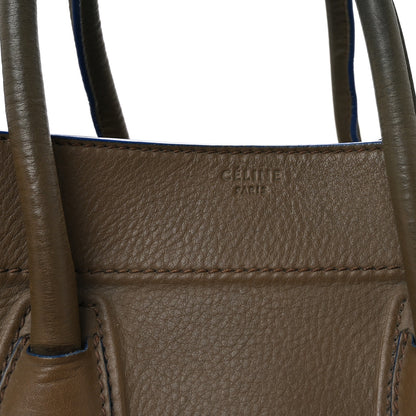 Celine Baby Grained Medium Phantom Luggage Taupe Blue Trim 8 of 10