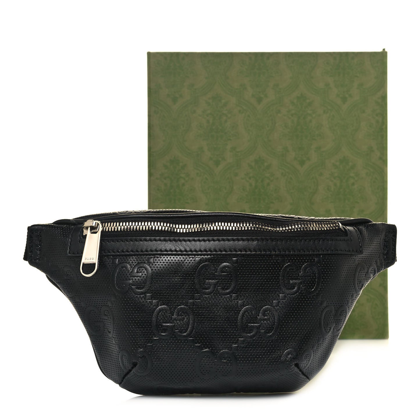 Calfskin GG Tennis Embossed Belt Bag Black