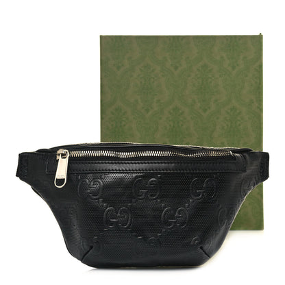 Gucci Calfskin GG Tennis Embossed Belt Bag Black 14 of 14