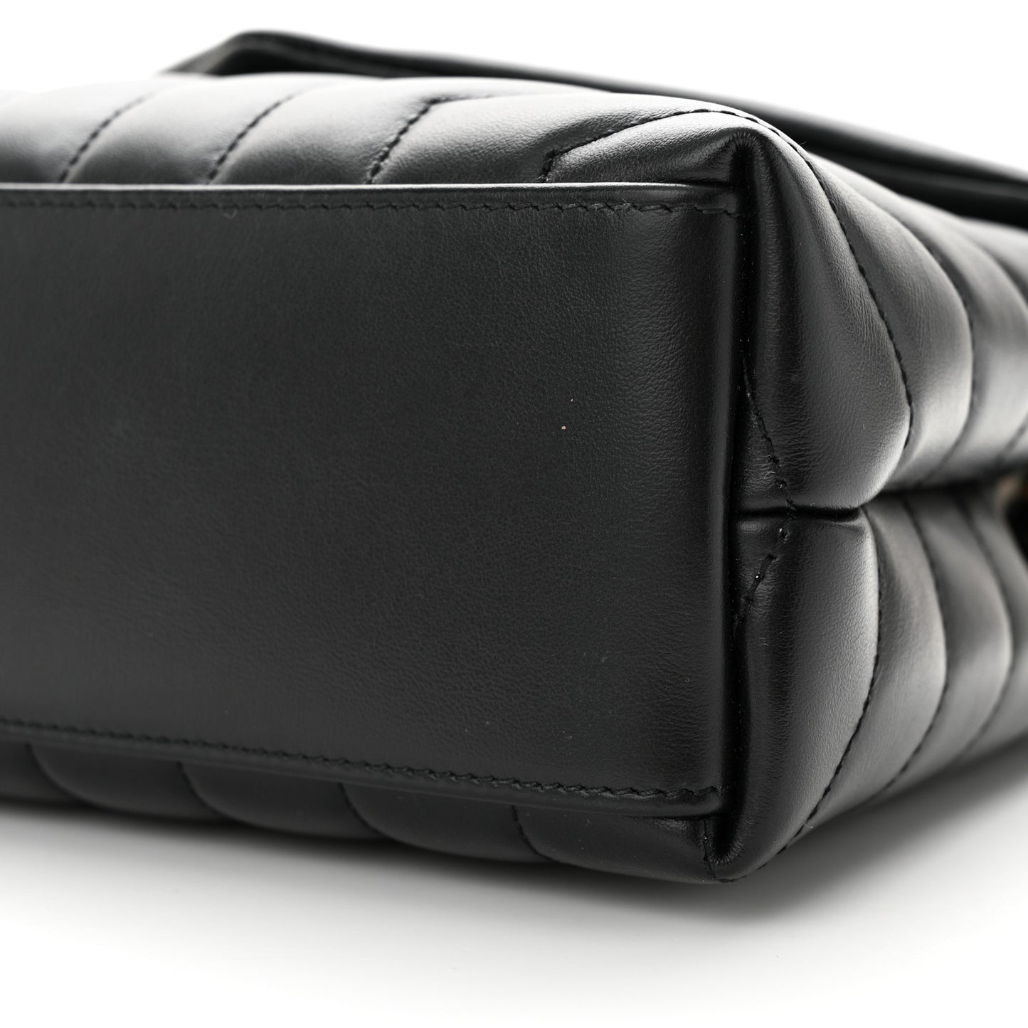 Calfskin Y Quilted Monogram Small Loulou Chain Satchel Black