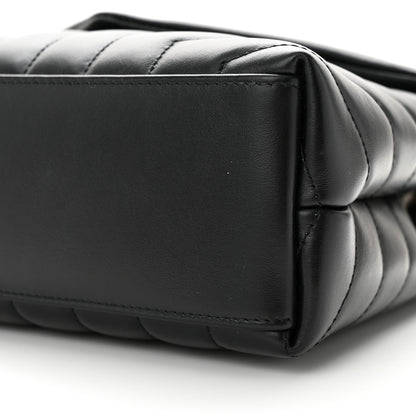 Saint Laurent Calfskin Y Quilted Monogram Small Loulou Chain Satchel Black 10 of 12
