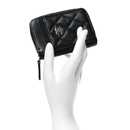 Chanel Caviar Quilted Zip Card Holder Black 2 of 8