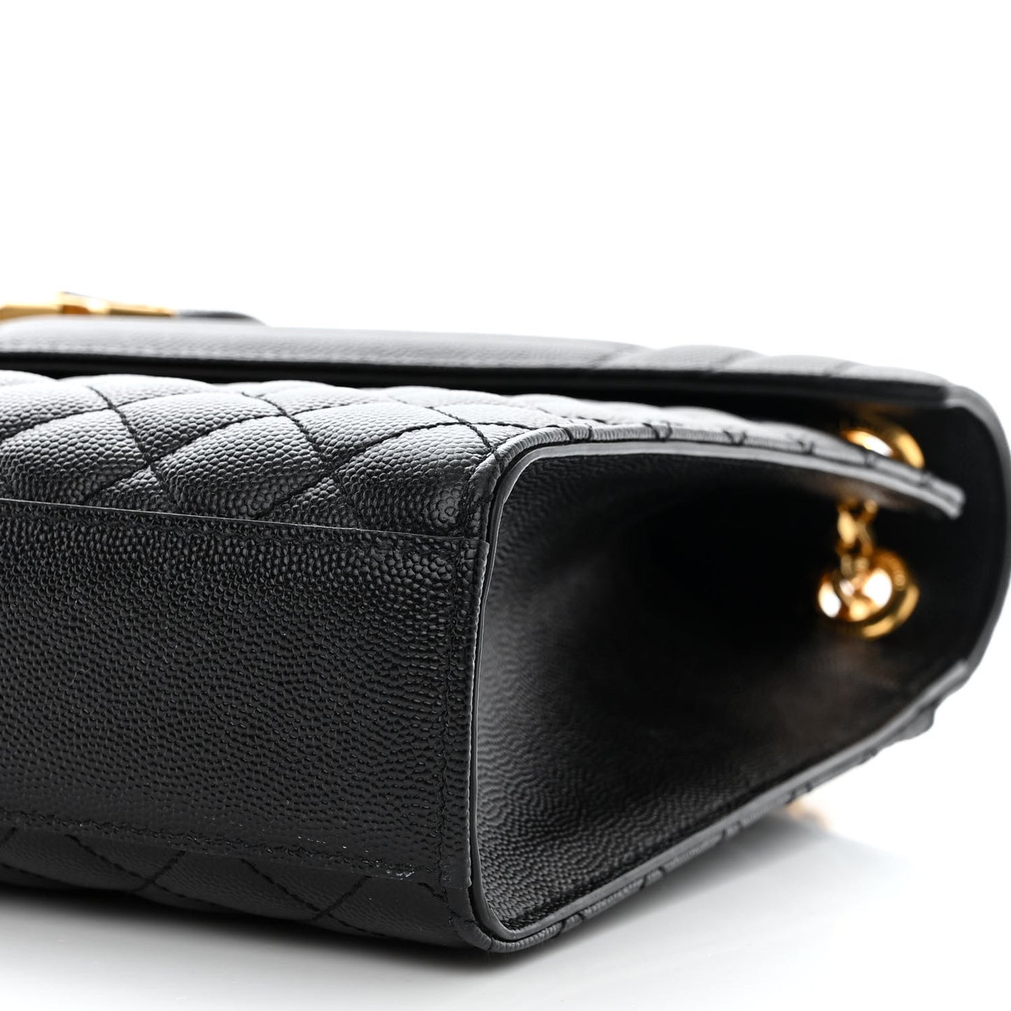 Grain De Poudre Textured Mixed Matelasse Large Triquilt Monogram Satchel Black