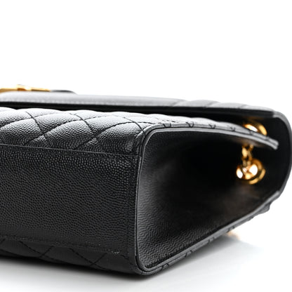 Saint Laurent Grain De Poudre Textured Mixed Matelasse Large Triquilt Monogram Satchel Black 10 of 10