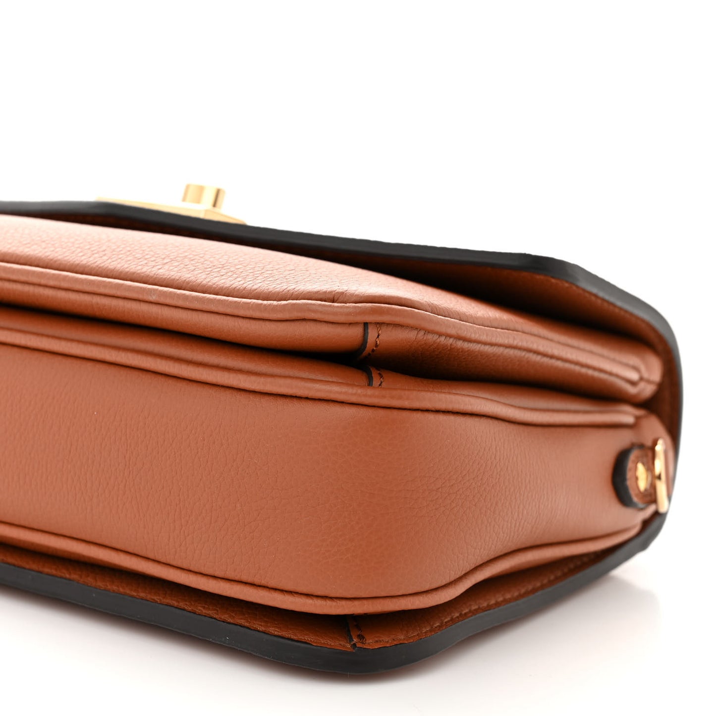 Grained Calfskin Lockme Oxford Cognac