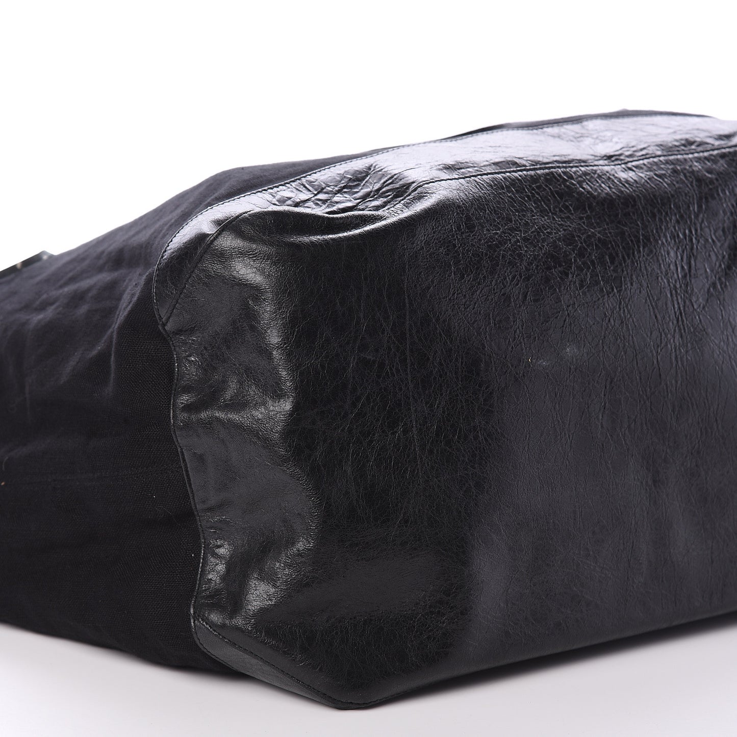 Chevre Canvas Classic Silver Hardware Hobo Black