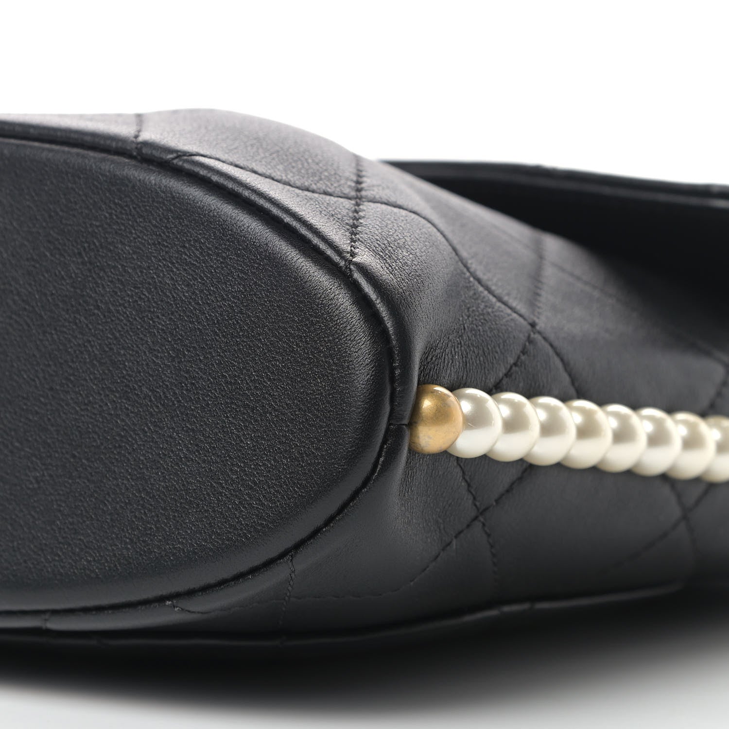 Chanel Calfskin Quilted Pearl Small About Pearls Hobo Bag Black 9 of 9