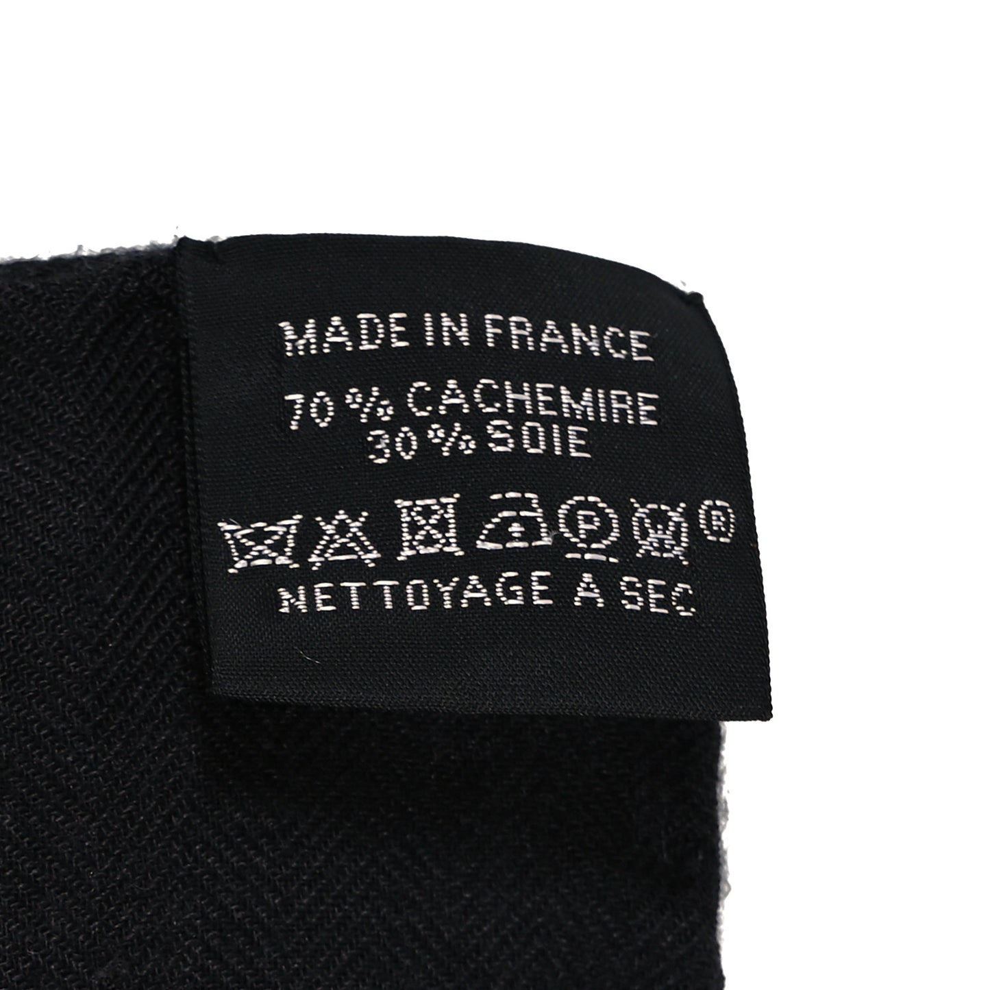 Cashmere Silk Pegase Paysage Shawl 140 Black Beige