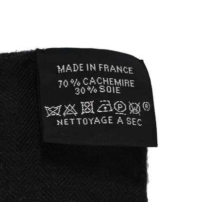 Hermes Cashmere Silk Pegase Paysage Shawl 140 Black Beige 3 of 4