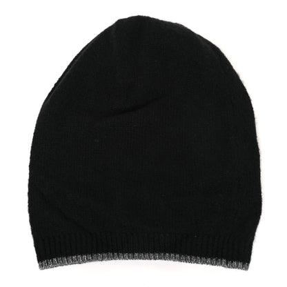 Chanel Cashmere CC Beanie Hat Black Grey 2 of 3