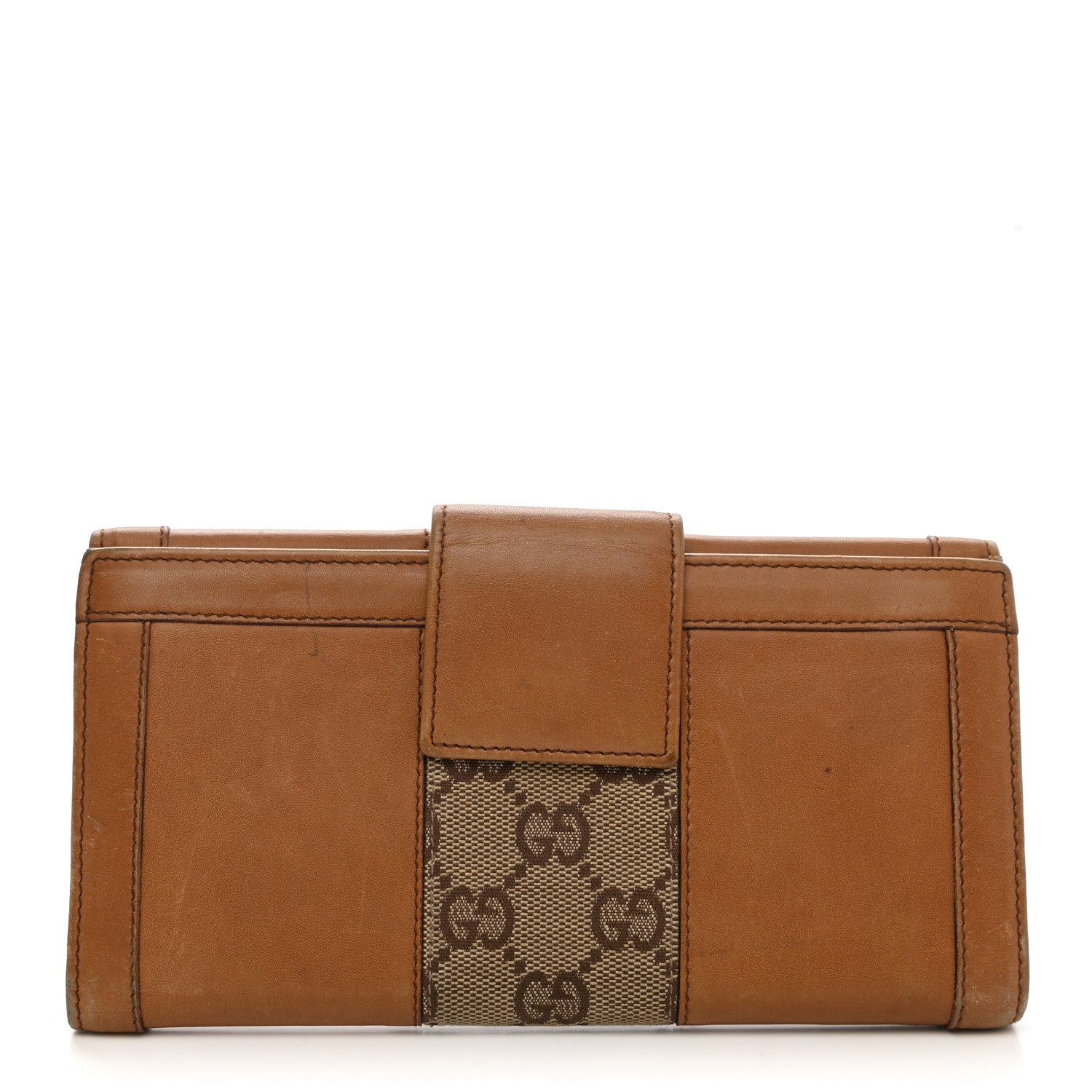 Gucci Calfskin Monogram Continental Wallet Tan 1 of 12
