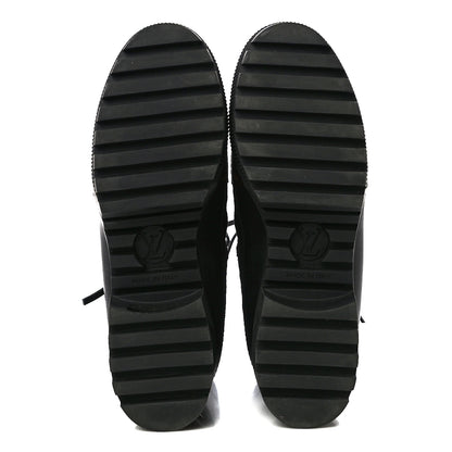 Louis Vuitton Suede Calfskin Monogram Laureate Platform Desert Boots 37 Black 7 of 12