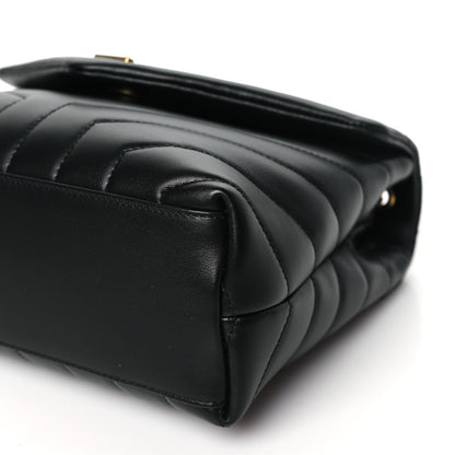 Saint Laurent Calfskin Y Quilted Monogram Small Loulou Chain Satchel Black 9 of 9