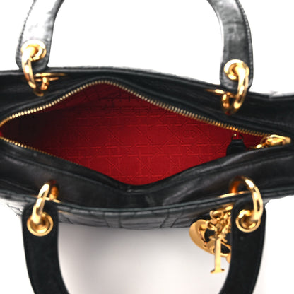 Christian Dior Lambskin Cannage Medium Lady Dior Black 5 of 13