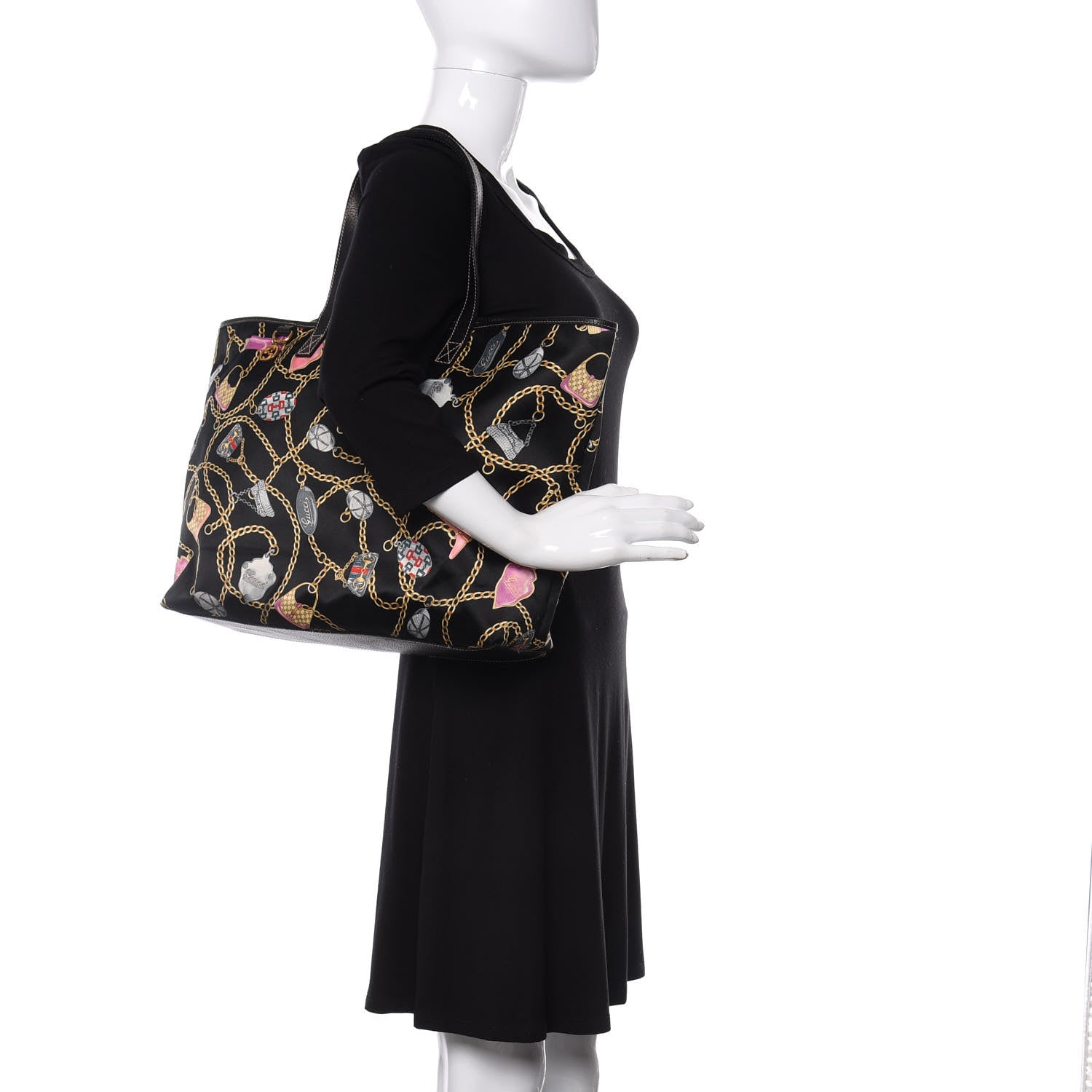 Gucci Nylon Print Tote Black 2 of 13