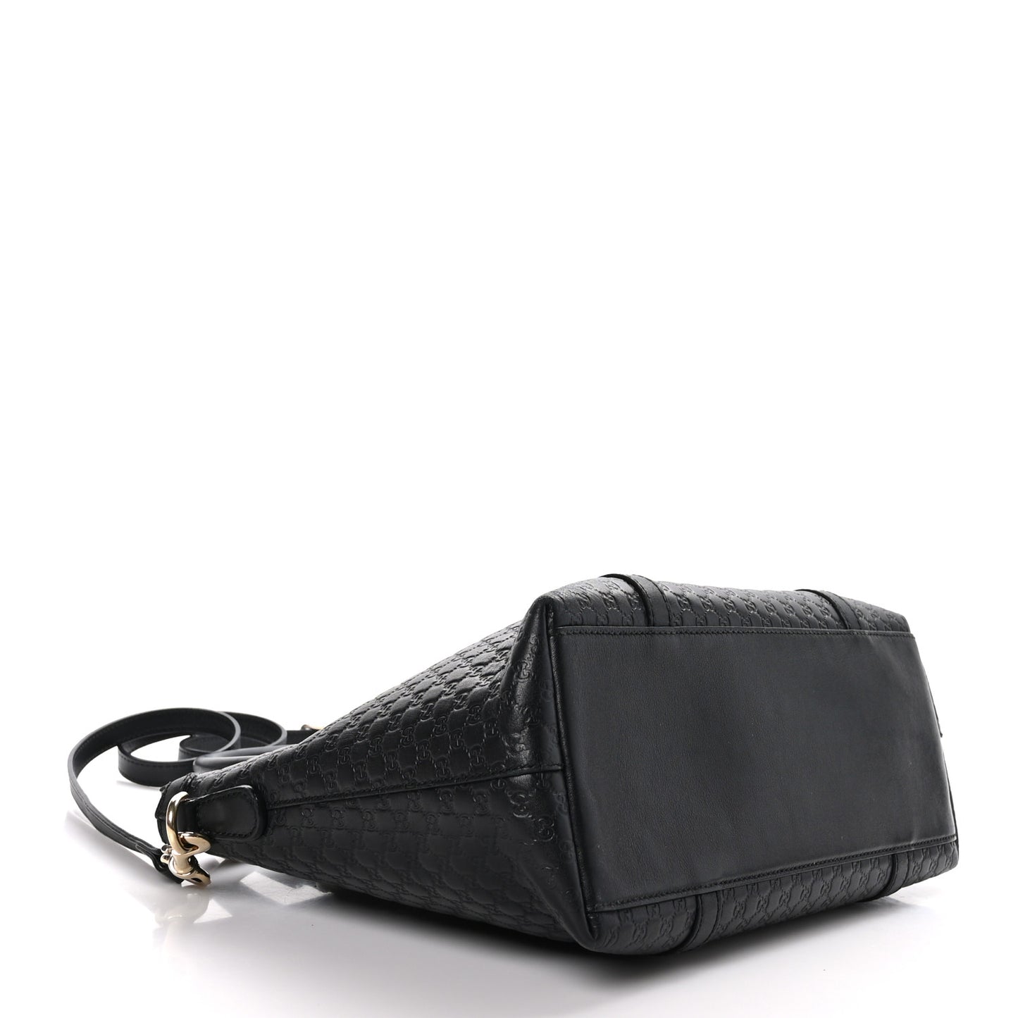 Soft Microguccissima Small Zippered Satchel Black