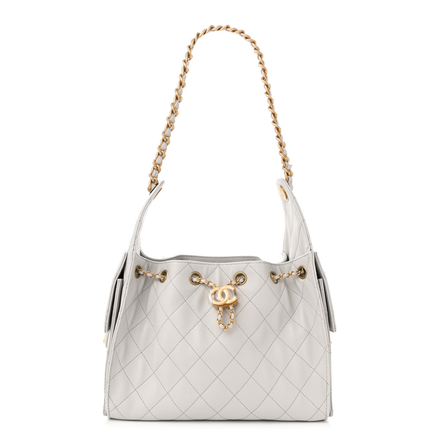 Chanel Caviar Quilted Small Chanel 25 Handbag Light Grey 1 of 10
