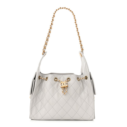 Chanel Caviar Quilted Small Chanel 25 Handbag Light Grey 1 of 10
