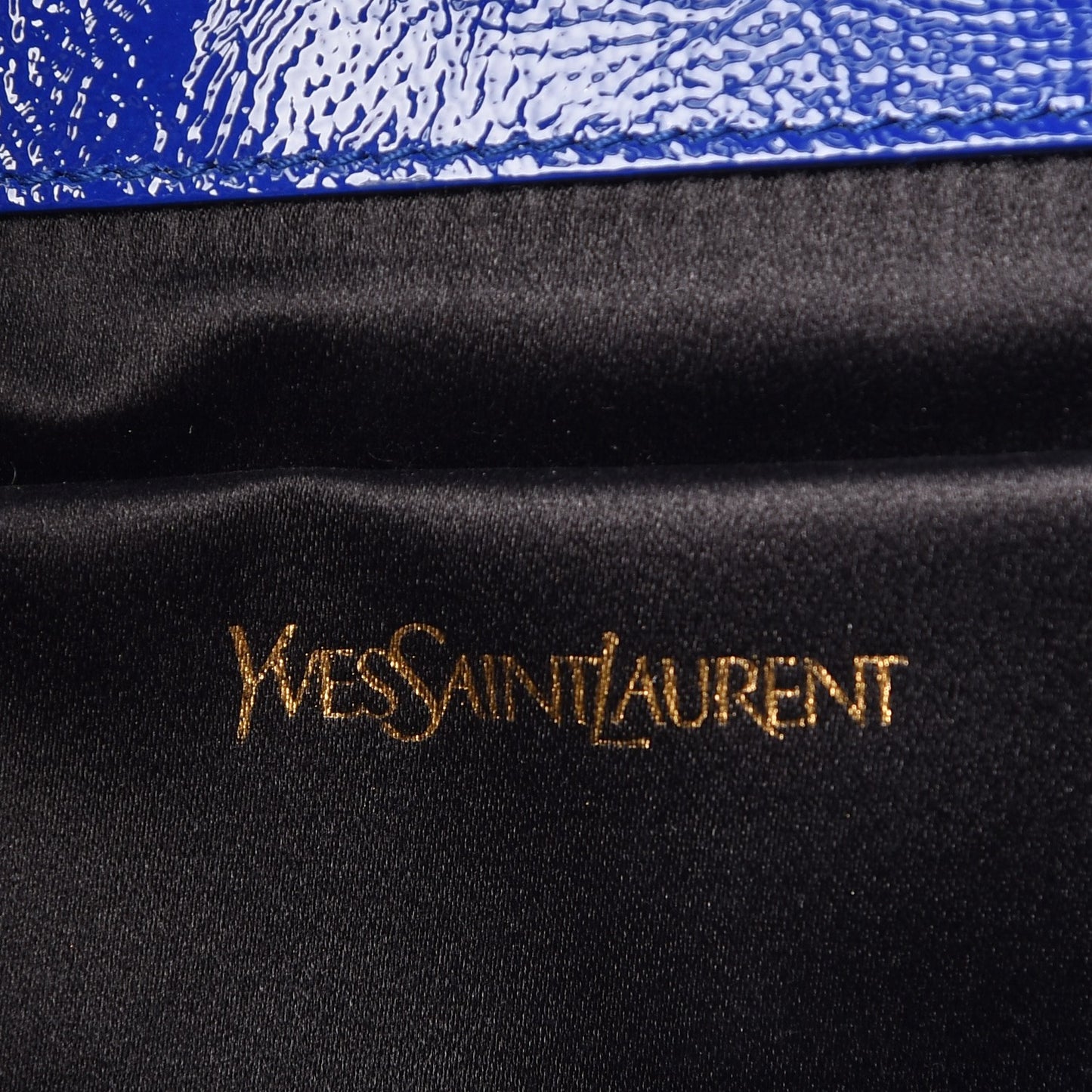 Textured Patent Calfskin Large Belle De Jour Clutch Royal Blue