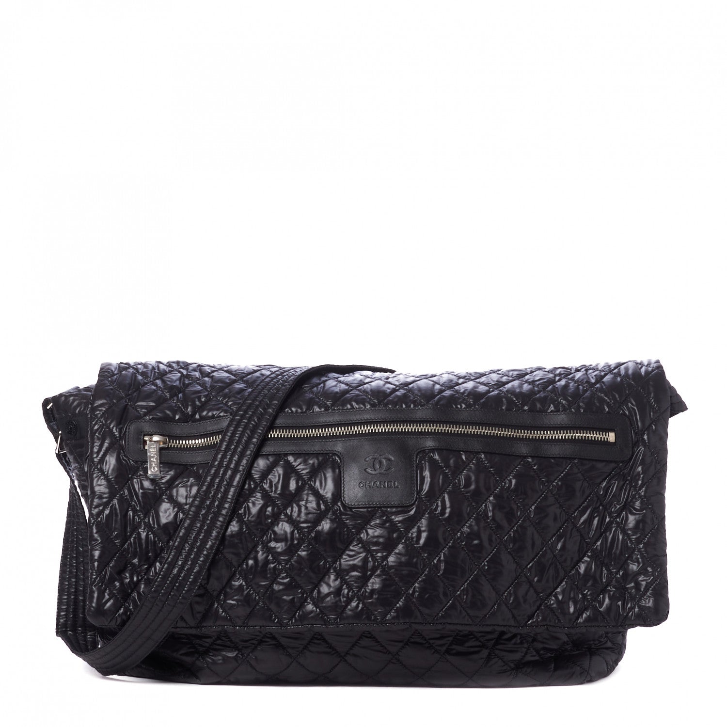 Chanel Nylon Quilted Large Coco Cocoon Shopping Tote and Messenger Bag Black 8 of 15