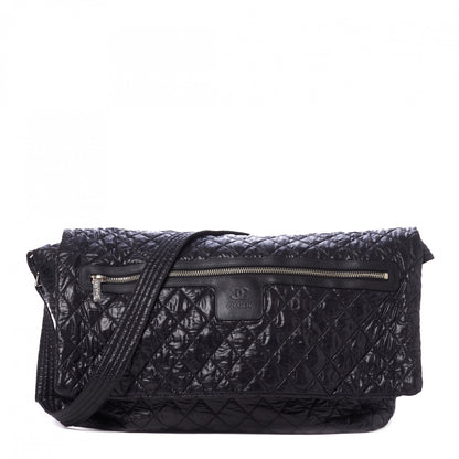 Chanel Nylon Quilted Large Coco Cocoon Shopping Tote and Messenger Bag Black 8 of 15