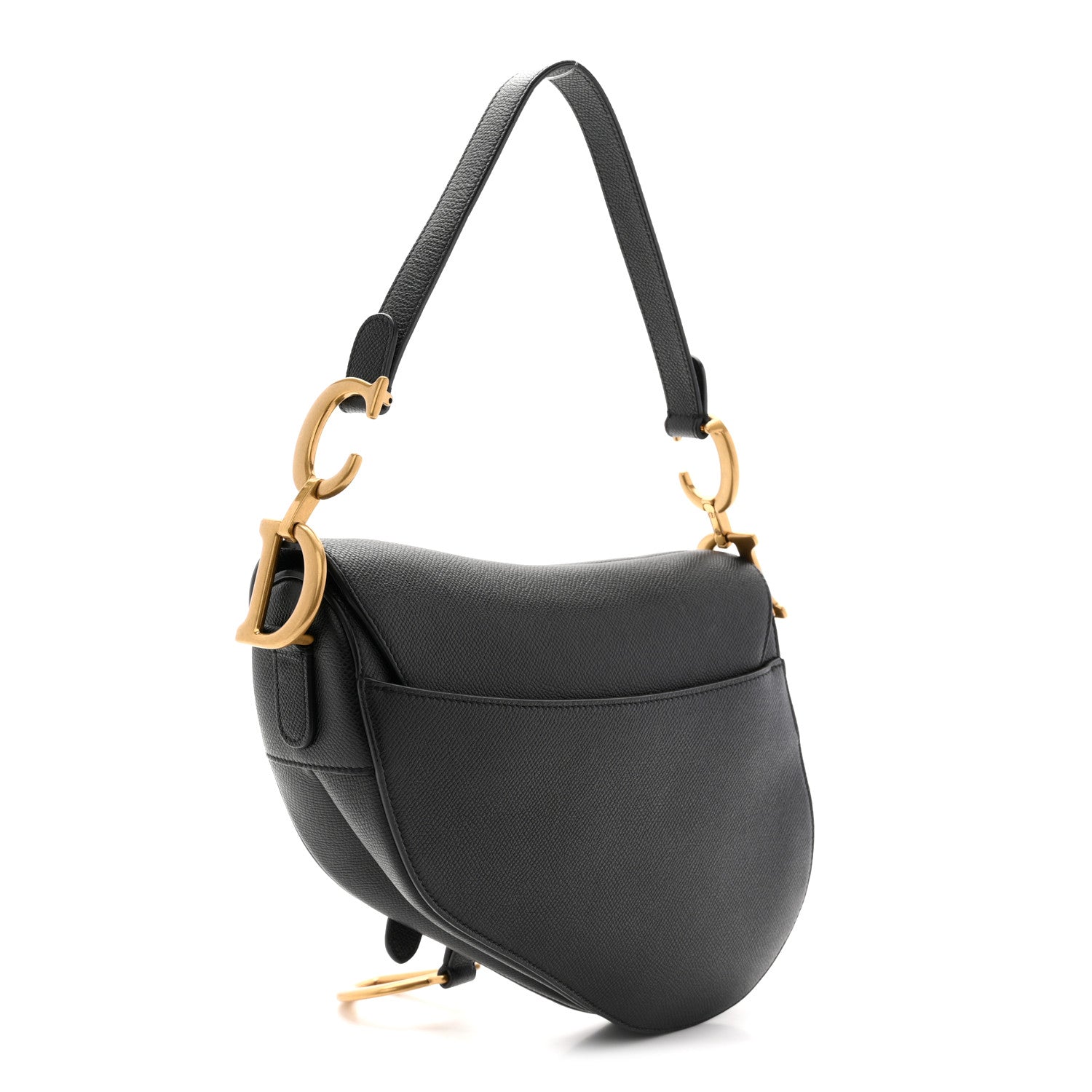 Christian Dior Grained Calfskin Saddle Bag Black 3 of 10