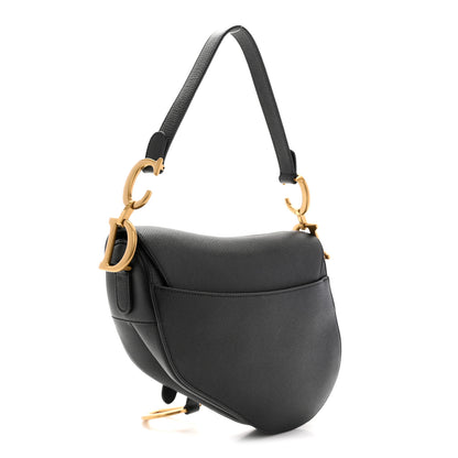 Christian Dior Grained Calfskin Saddle Bag Black 3 of 10