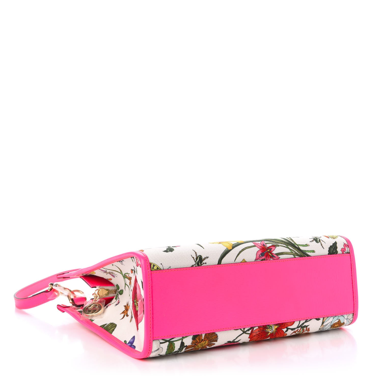 Gucci Canvas Medium Flora Tote Fuchsia 4 of 10