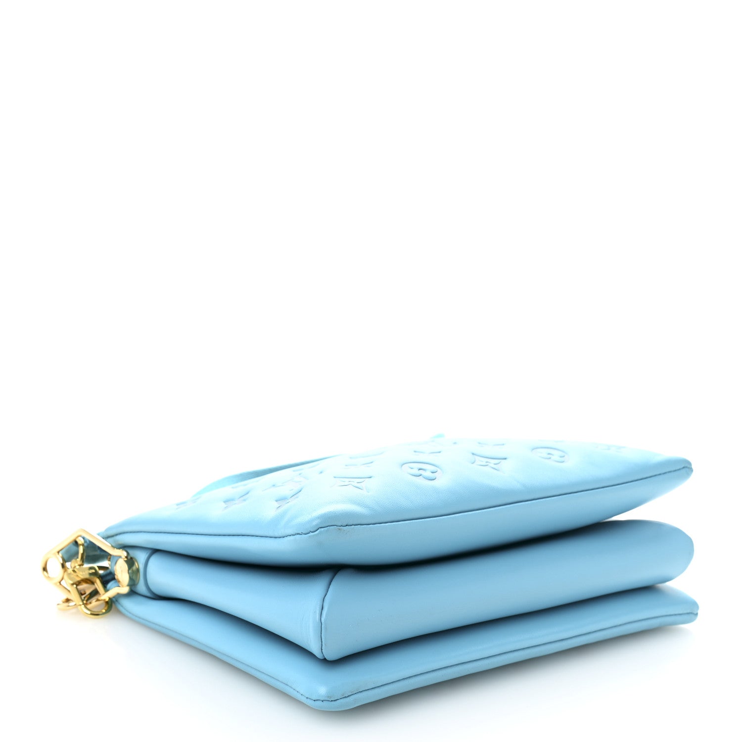 Louis Vuitton Lambskin Embossed Monogram Coussin PM Turquoise 4 of 11