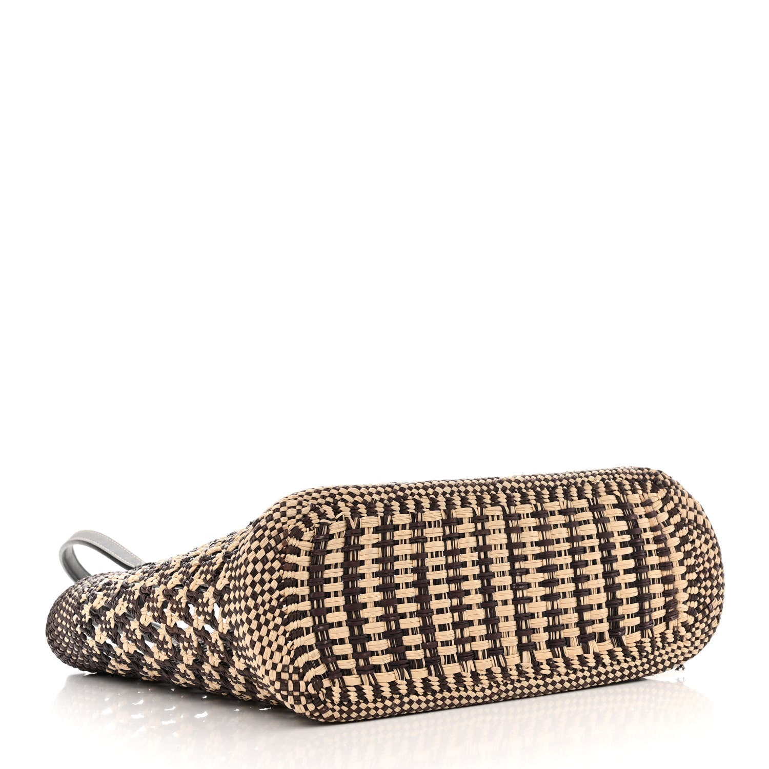 Loewe Calfskin Raffia Paula's Ibiza Small Basket Tote Natural Navy Blue 4 of 10