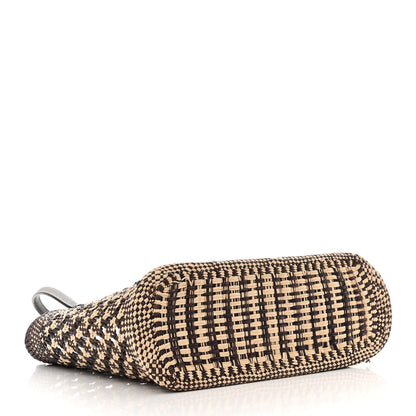 Loewe Calfskin Raffia Paula's Ibiza Small Basket Tote Natural Navy Blue 4 of 10