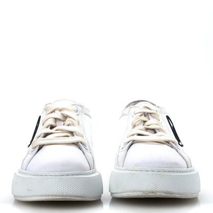 Prada Nylon Gabardine Triangle Logo Platform Sneakers 37 White 3 of 15