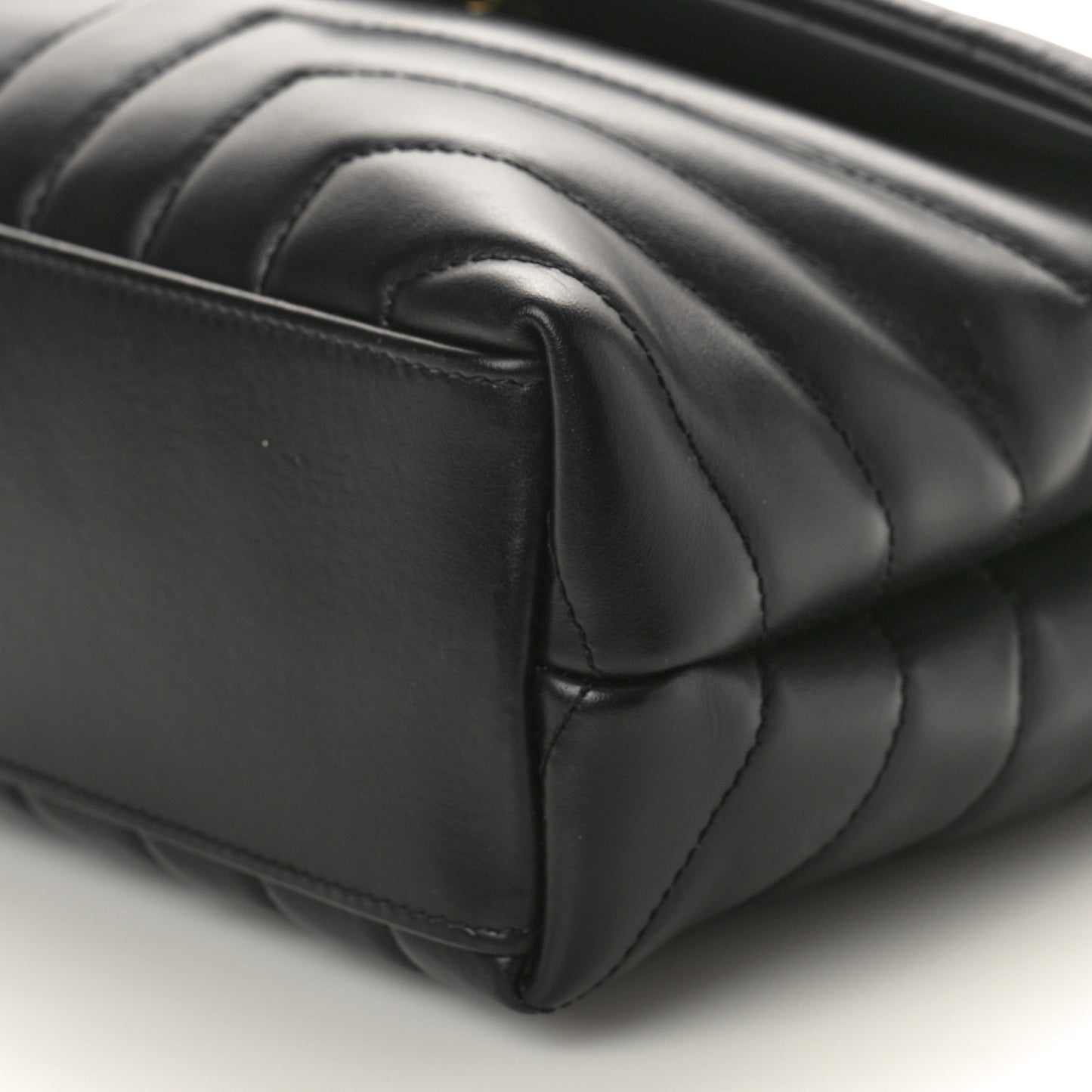 Calfskin Y Quilted Monogram Small Loulou Chain Satchel Black