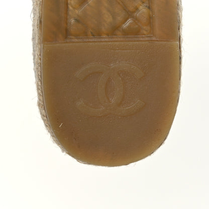 Chanel Toile Sequin CC Espadrilles 39 Beige Black 7 of 8