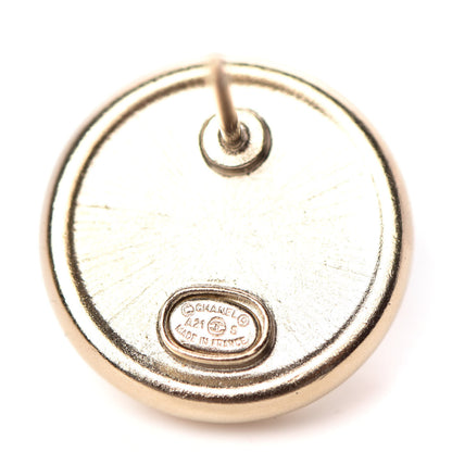 Chanel Crystal CC Round Earrings Light Gold 3 of 5