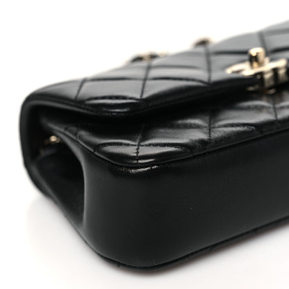 Chanel Lambskin Quilted Rectangular Clutch With Chain Black 9 of 11