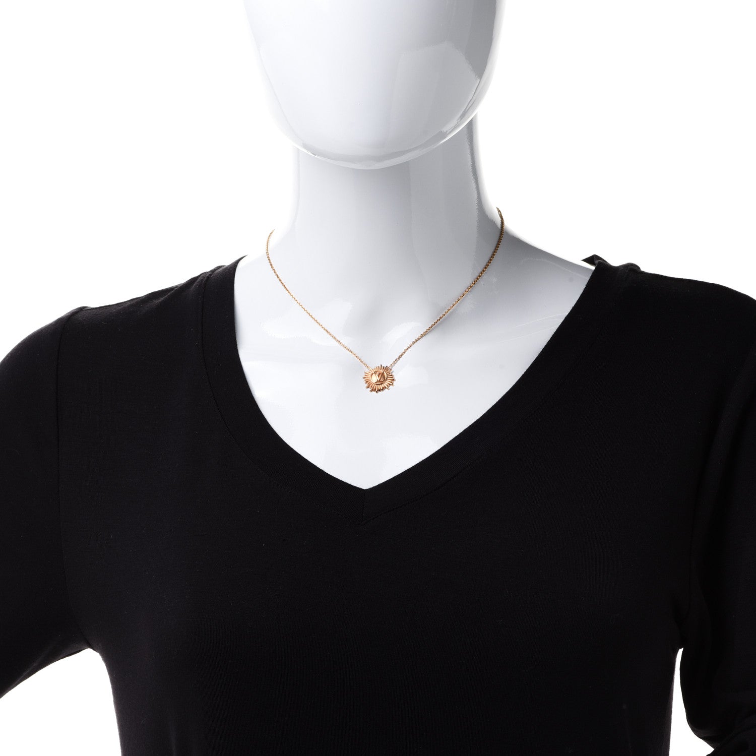 Louis Vuitton Brass Vendome Necklace Gold 2 of 7