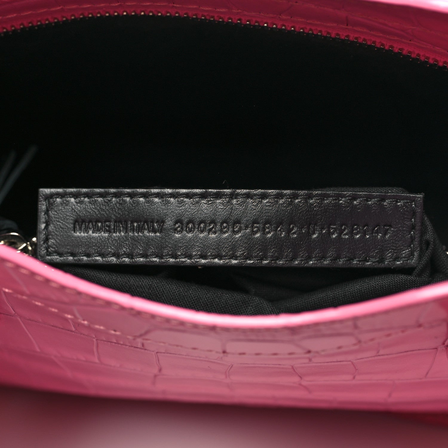 Balenciaga Shiny Supple Calfskin Crocodile Embossed Classic Silver Hardware Mini City Baby Pink 8 of 14