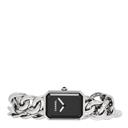 Chanel Stainless Steel 20mm Chain Premiere Quartz Watch Black 2 of 4