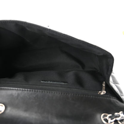 Chanel Lambskin Surpique Chevron Medium Single Flap Black 5 of 10